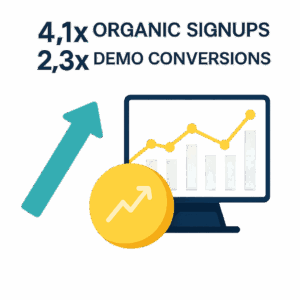 SaaS Scheduling Platform Achieves 4.1× Organic Signups & 2.3× Demo Conversions With Product-Led SEO + Funnel Optimization